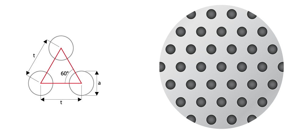 круглые отверстия в шахматном порядке
